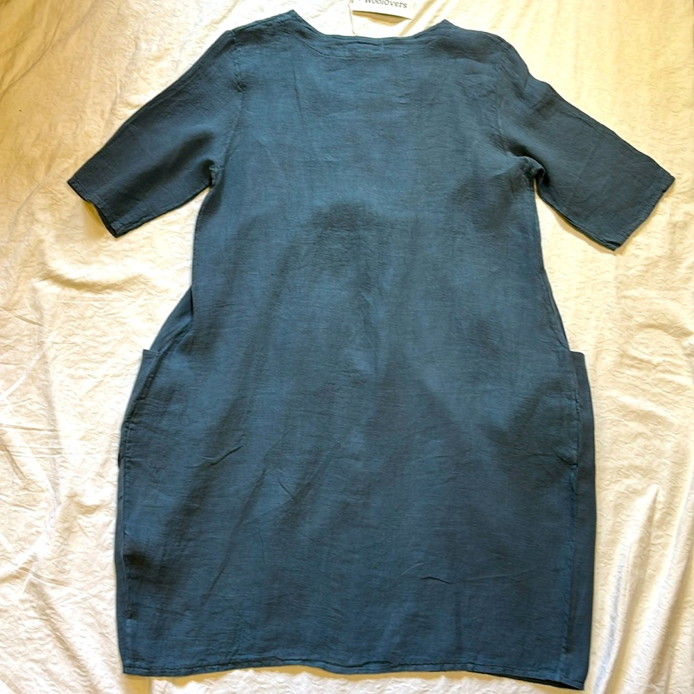 Relaxed Scoop Neck Midi Dress in Slate Blue - Picture 13 of 14